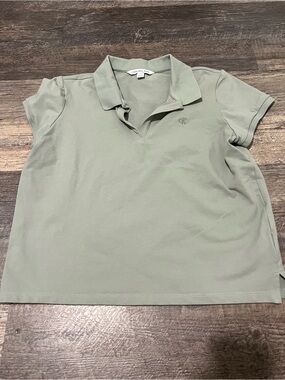 Calvin Klein Jeans Light Sage Green Short-Sleeve Polo Tee